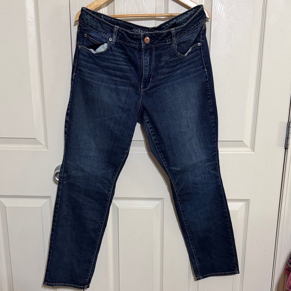 American Eagle Outfitters Dark Indigo Straight Leg Jeans